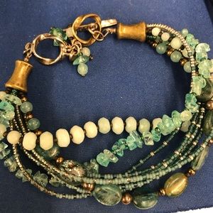 Silpada stone bracelet green tones